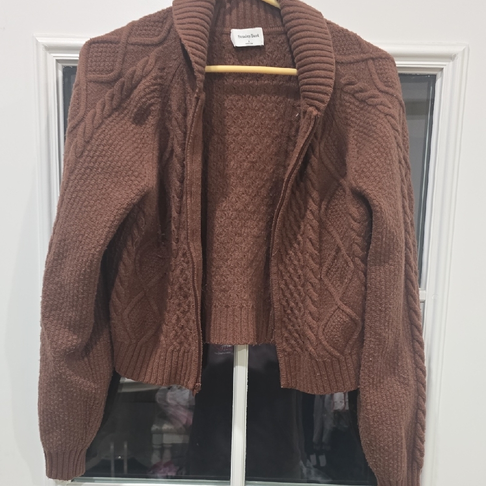 Sunday Best Chocolate Cable Knit Cardigan